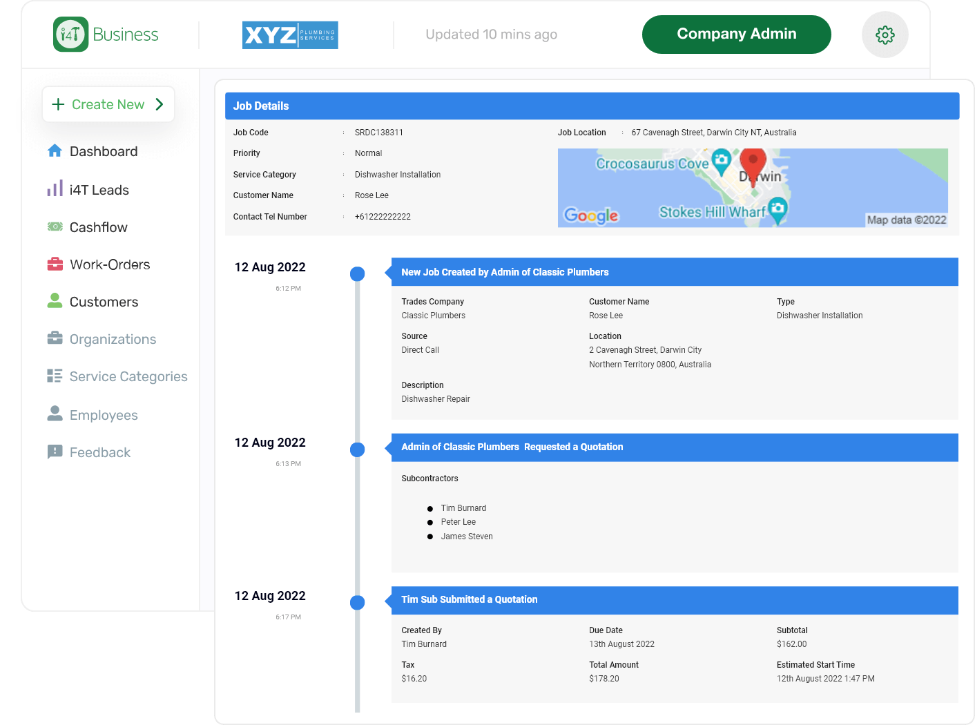i4T Business activity log - i4t global